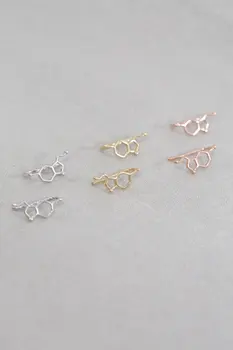 

Senfai Hand Stamped Jewelry Serotonin Molecule Ear Pin Earrings Geometric Pattern In High Quality Popular Earrings