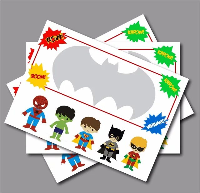 20 pcs lot personalised superhero birthday party invitations baby