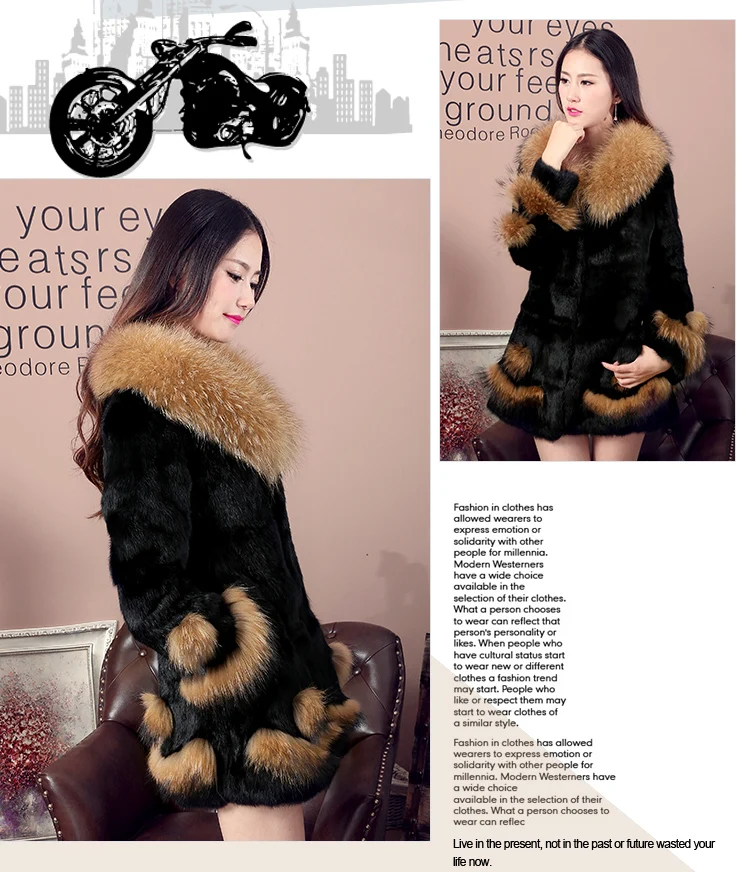 Lapin Femmes Manteaux Cheveux Hiver Black D'hiver 6xl La Veste Fourrure Long Raton Manteau Dames Élégant Vestes De Plus Laveur Épais Taille 8Fnr1H8