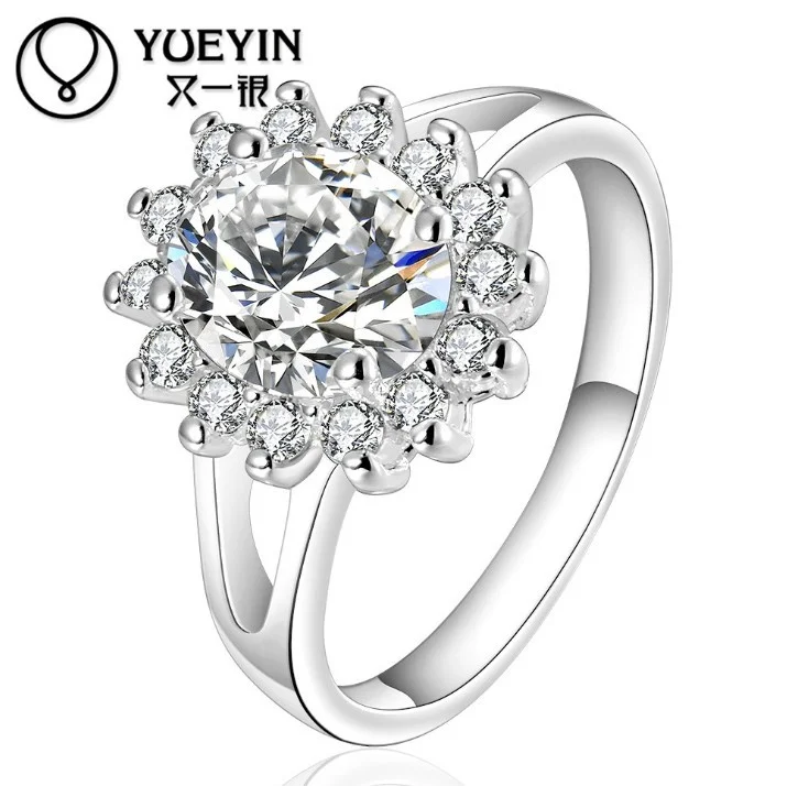 

2019 Real Anillos New Princess Temperament Rings Woman Charm Jewelry 925 Inlay Zircon Multi-code Crystal from Swarovski