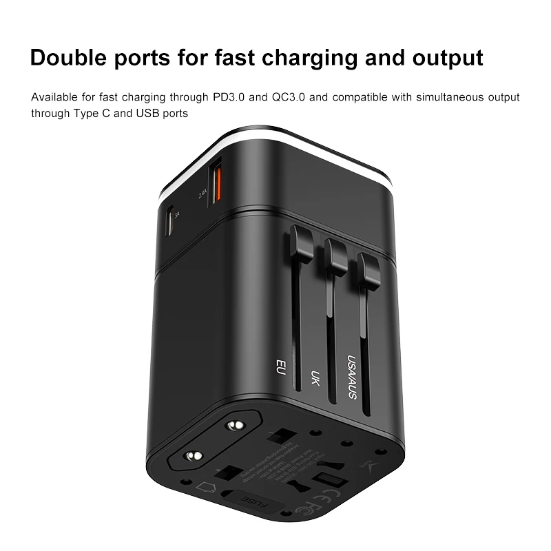 Baseus 18 Вт USB зарядное устройство Quick Charge 3,0 для iPhone X 7 8 3 порта USB дорожное настенное зарядное устройство Быстрая зарядка для iPhone samsung Xiaomi - Тип штекера: Универсальный