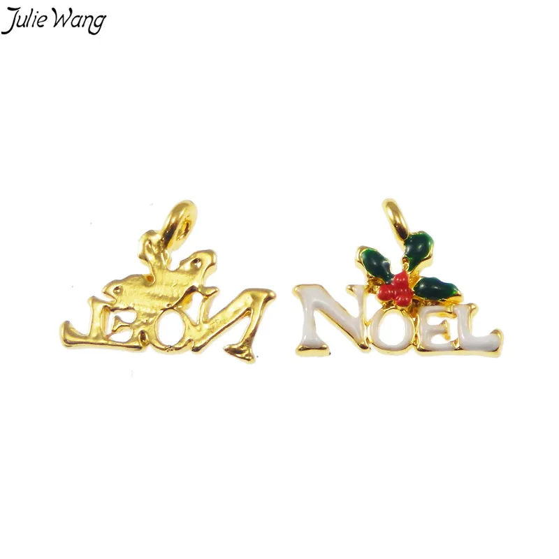 10 шт. новогодние эмалированные Подвески Julie Wang|enamel charms|charming accessoryalloy letters |