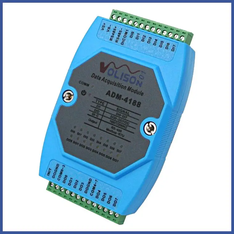 

8 way switch quantity input 8 road switch output 8DI/DO acquisition module RS485 MODBUS
