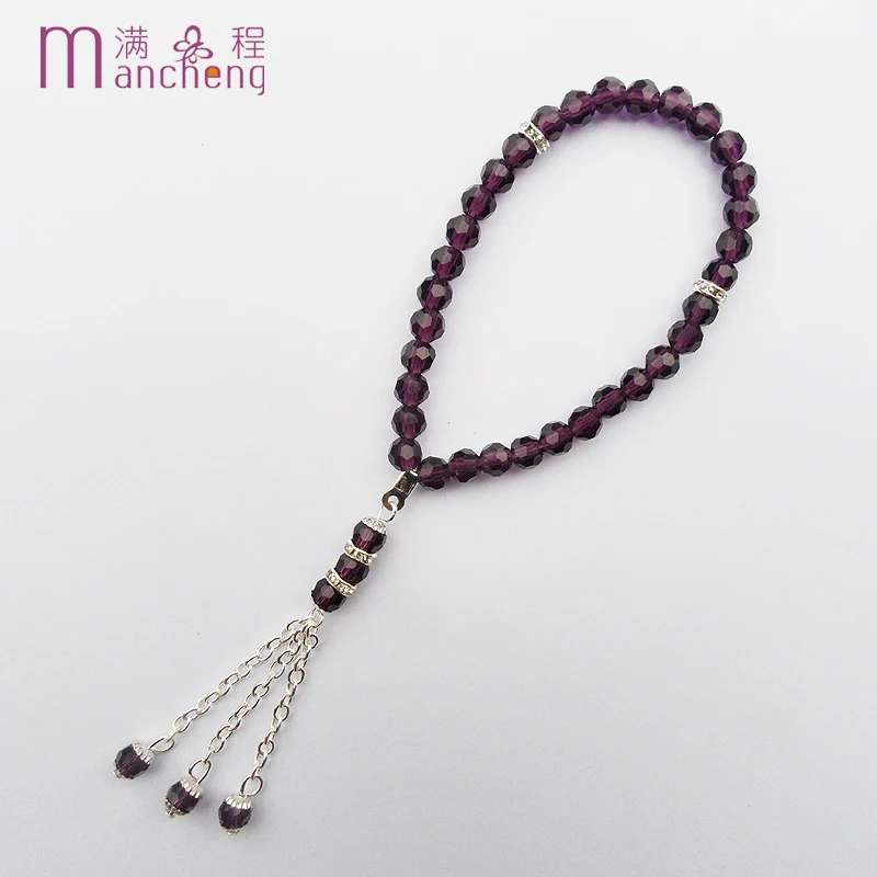 11Color 2 Rupee 33Beads Muslim Crystal Bracelets Women Men Tasbih Prayer Glass Beads Bracelet Islam bracelet jewelry