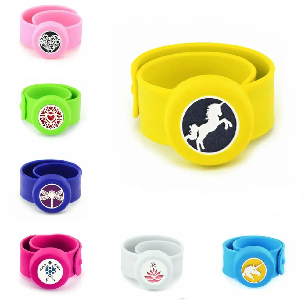 

unicorn tortoise lotus flower 25mm Stainless Steel Mosquito Repellent Diffuser Bracelet Aromatherapy Perfume Bangle Kids 10 Pads