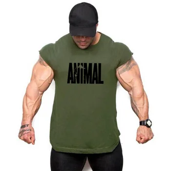 

Letter printing fitness vest male sports sleeveless t-shirt bodybuilding self-cultivation running training tanktop
