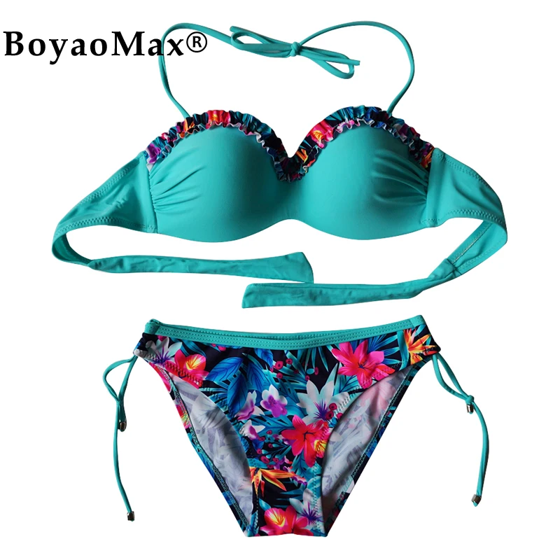 Boyaomax бикини 2018 Купальники для малышек Для женщин Холтер Винтаж ванный комплект