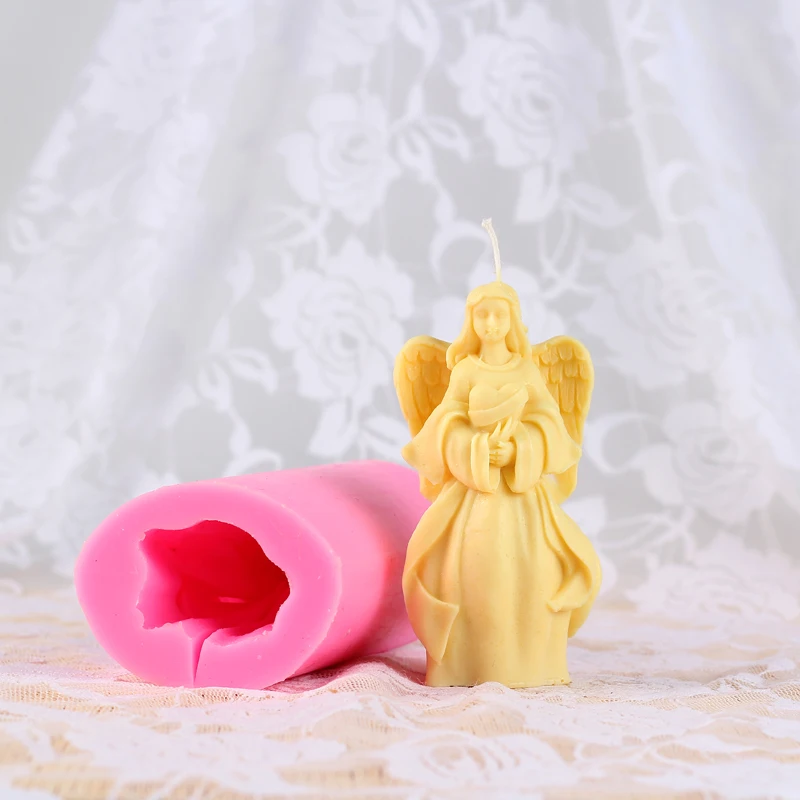 Ceny 3D forma do mydła z silikonu anioł wielofunkcyjny formy świec czekoladowe cukierki forma do ciasta DIY Handmade Craft