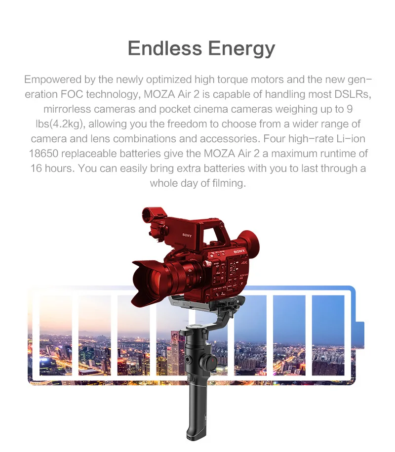Moza Air 2 3-осевое переносное карданное Maxload 4,2 кг AIR2 стабилизатор для DSLR sony цифровой зеркальной камеры Canon Nikon w 3/8 1/4 винт PK DJI Ronin S