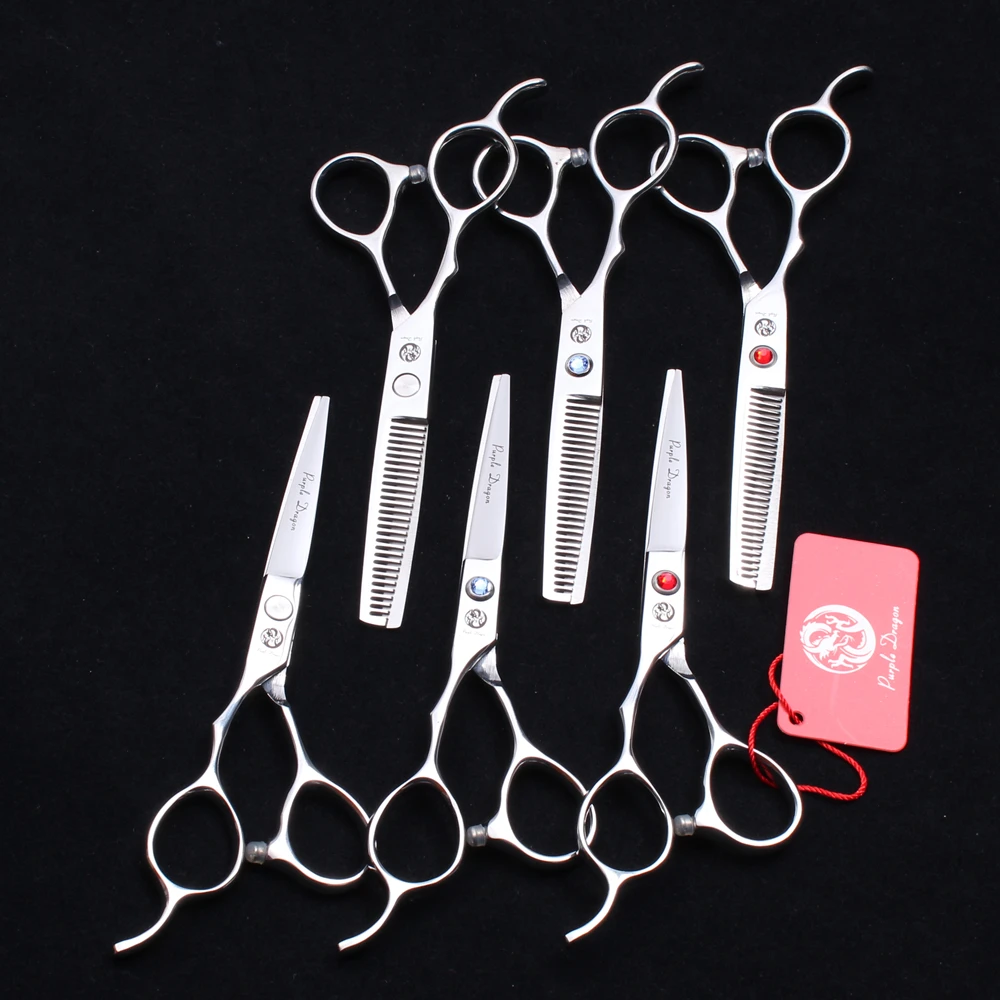 Left Hand 5.5" 16cm Purple Dragon Barber Scissors Cutting Scissors