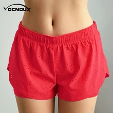 Женские Профессиональные шорты для бега, фитнеса, спорта, высокая эластичность, дышащие, быстросохнущие, анти-подсветка, женские фитнес-шорты