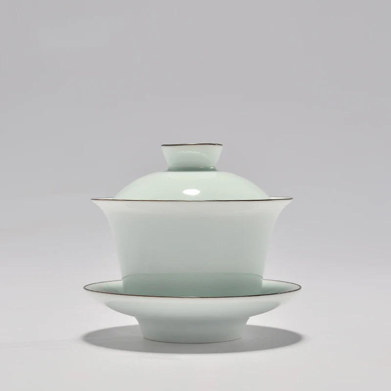 

PINNY Hand Made Celadon Tea Tureen Chinese Style 150ml Ceramic Gaiwan High Quality Kung Fu Tea Set Tea Ceremony Necessary