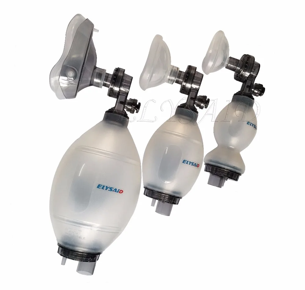 

1Pcs Reuseable Medical Oxygen Mask Silicone Resuscitatation Device With Oxygen Tubing Reservoir Bag And Pressure-limiting Valves