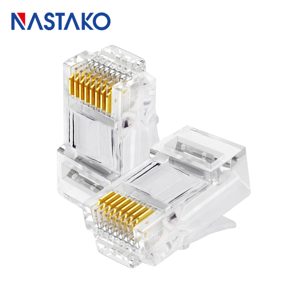 Cat5e Cat6 RJ45 Connector ez RJ45 Cat6 plug Network Ethernet Cable UTP Modular Plug Cat5 Have Hole easy pass Connector
