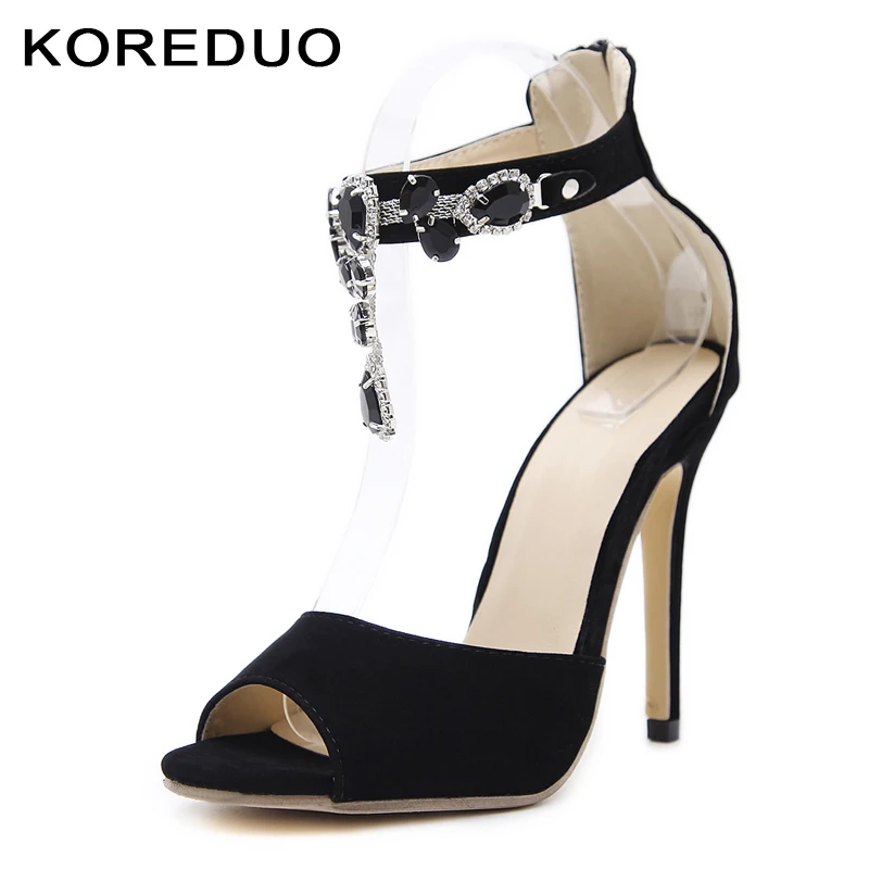 Buy KOREDUO Luxury high heeled Rhinestones sandals