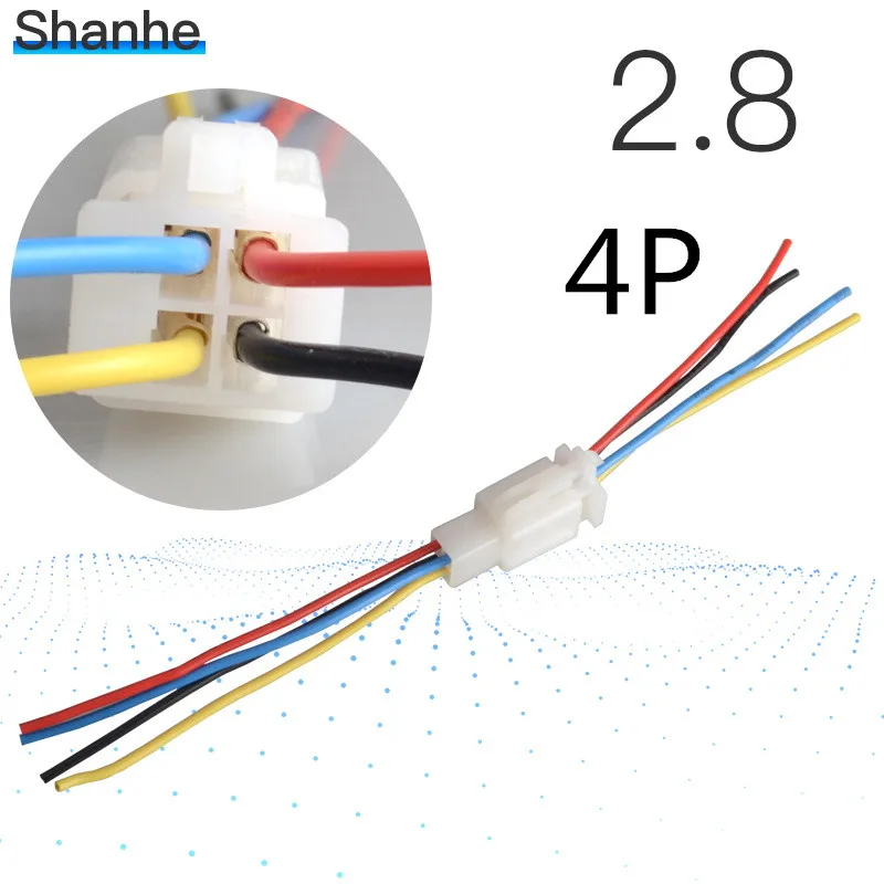 2.8мм2 3 4 6 9 pin Автомобильный 2,8 Электрический провод соединитель Мужской Женский кабель Клеммная вилка наборы мотоцикл ebike автомобиль с cabl - Цвет: 4P