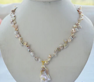 

ddh001539 lavender BAROQUE Keshi Reborn PEARL Necklace Pendant
