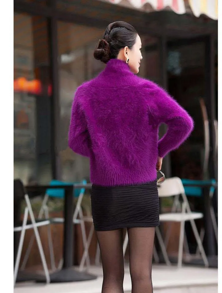 FRSEUCAG модная новая норка с кашемиром, бархатный свитер, свитер, короткая куртка, шаль, сплошной цвет, настоящая Популярная женская одежда