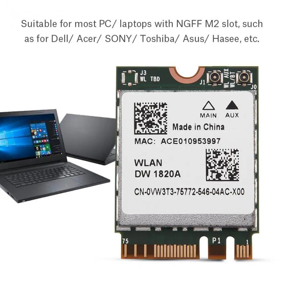 

2.4G + 5G 2 in 1 Bluetooth Wifi Wi-Fi Card Network Card for SONY for Dell for Toshiba for Asua DIY Accessories