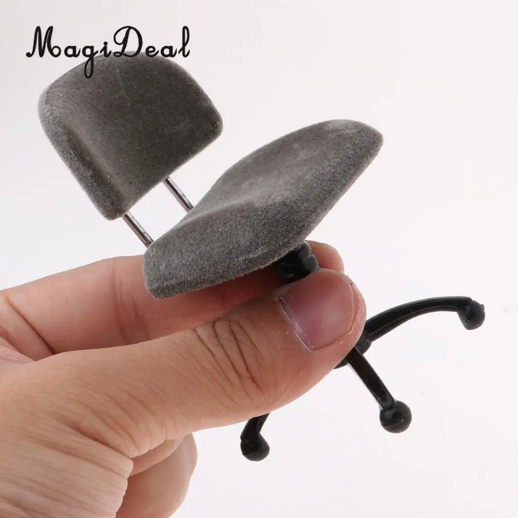 Plastic 1/12 Miniature  Revolving Chair  Chair Desk Chair Model Dollhouse Life Scenes Decor