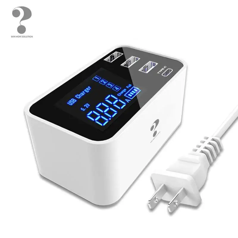 fast charging Type C USB Charger LCD Display Smart Charger HUB Travel Mobile Phone Wall adapter For iPhone Samsung Xiaomi Meizu fast charging Type C USB Charger LCD Display Smart Charger HUB Travel Mobile Phone Wall adapter For iPhone Samsung Xiaomi Meizu