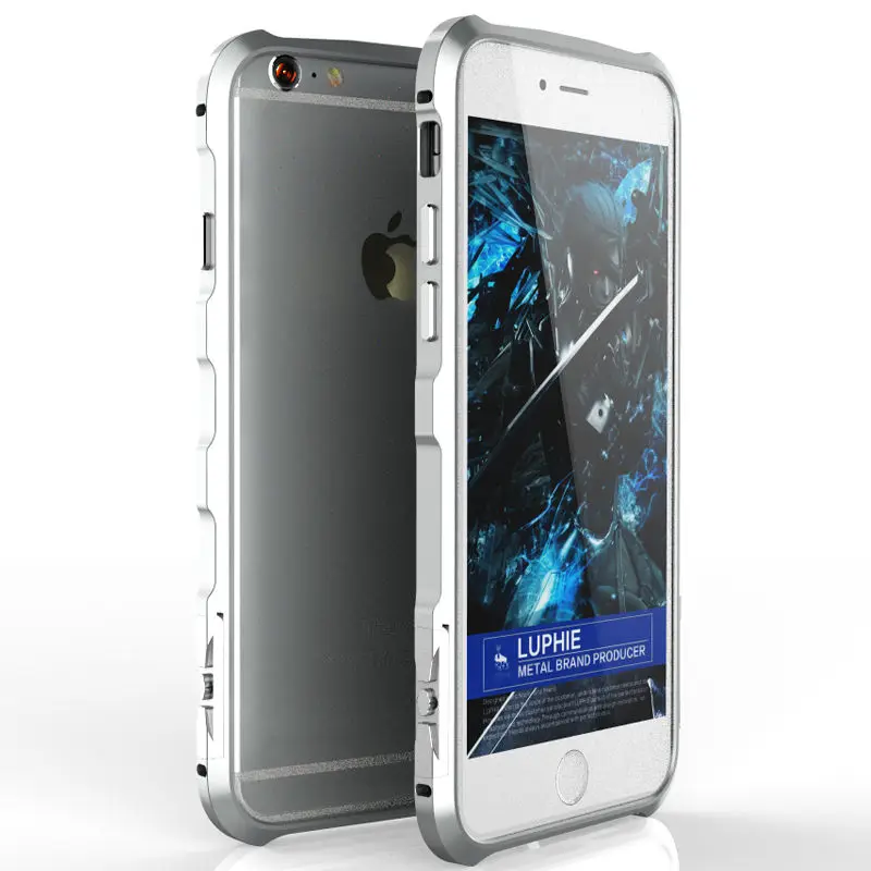 Luphie Металлического Алюминия Бампер Для Apple Iphone 6s Case Без винт Shockpoof Бампера Металла