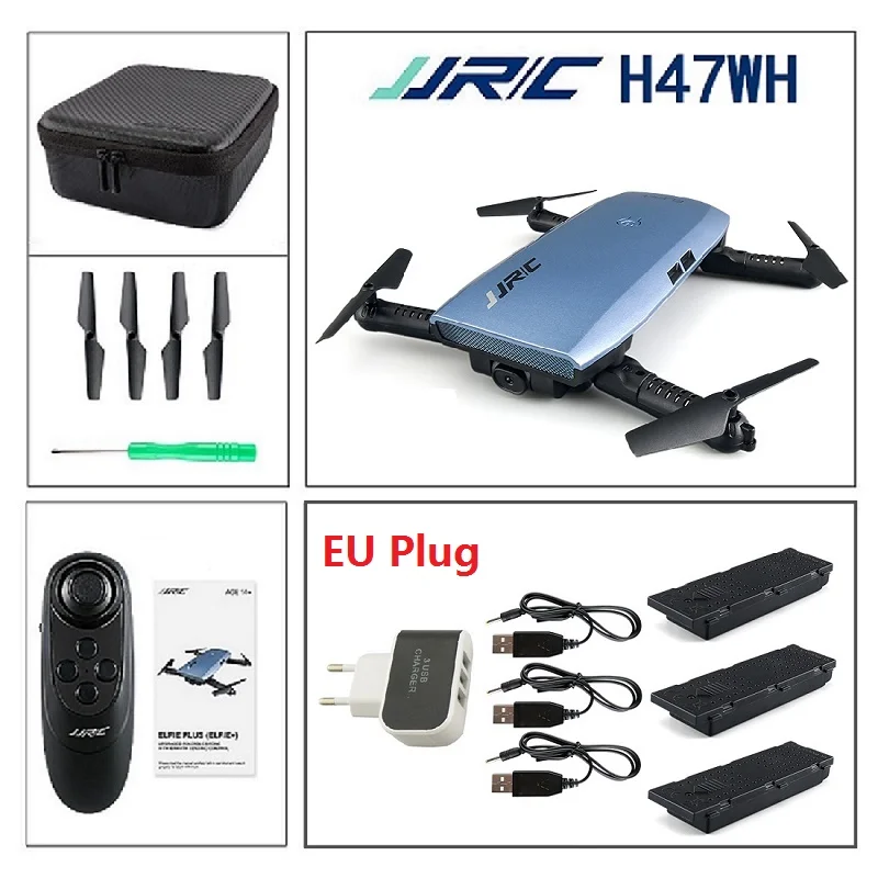 

JJRC H47 H47WH Beauty Mode 720P Camera WIFI FPV Foldable Drone G-Sensor 6Axis Altitude Hold RC Quadcopter VS H37 E50 T37 E56