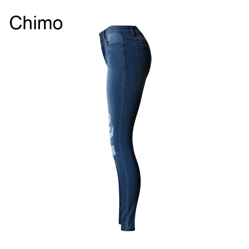 Estiramiento Completa 2018 De Moda Pantalones Vaqueros Ripped Alta Mujeres Cintura Skinny Denim Longitud Hole Pencil qSSOAxB