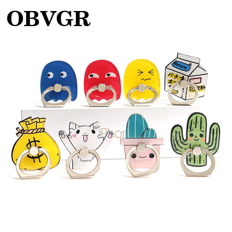 Beste 360 Graden Telefoon Ring Houder Kat Cactus Vinger Ring Holder Smartphone Mobiele Telefoon Houder Stand voor iPhone HUAWEI xiaomi