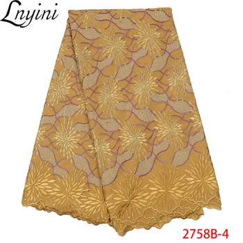 

Latest Popular African Lace Fabric with Stones Swiss Voile Lace in Switzerland High Quality Cotton Dry Lace for Men L2758B