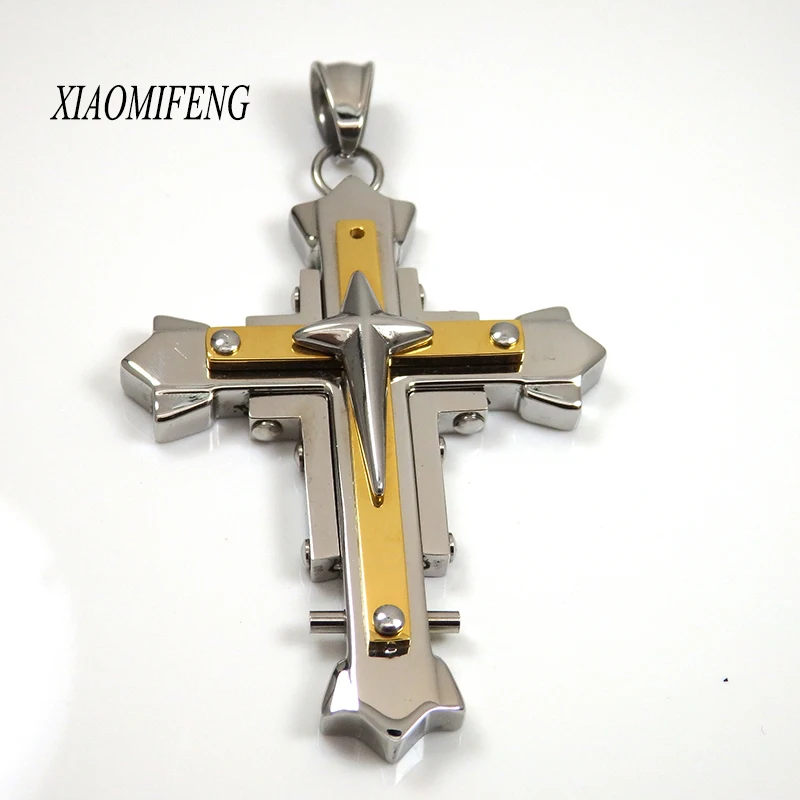 XIAOMIFENG TRENDY STAINLESS STEEL NECKLACE PENDANT FOR MEN CROSS | Украшения и аксессуары