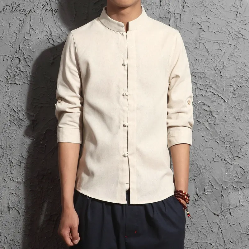 Traditional chinese blouse traditional chinese clothing for men tang suit oriental mens clothing traditional shirt Q019