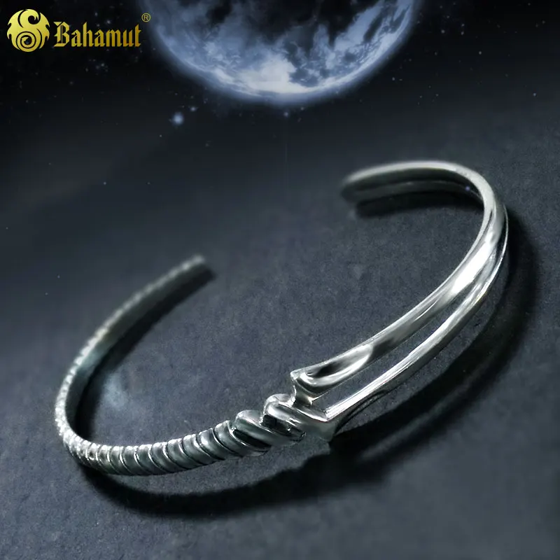 EVA Spear Of Longinus Gun 925 Sterling Silver Bracelet Jewelry Eva Gun Lance of Longinus Men's Jewelry Bangle