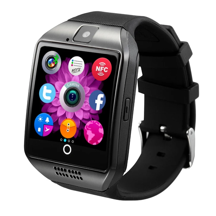 

Q18 curved color screen smart watch SIM card call photo Bluetooth sleep monitoring sports step calls long-stay reminder FOR: IPH