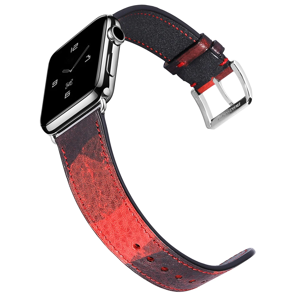 Ремешок Камуфляжный для Apple Watch Band 38 мм кожаный браслет Iwatch Series 3 2 1 42 мм|Ремешки