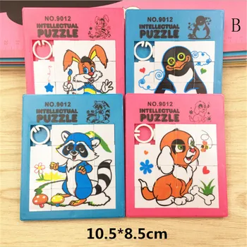 

8cm/10cm Cute Animals Plastic Slide Puzzle Toys Jigsaw Puzzle Kids Gift Children's Building Educational Toys Random