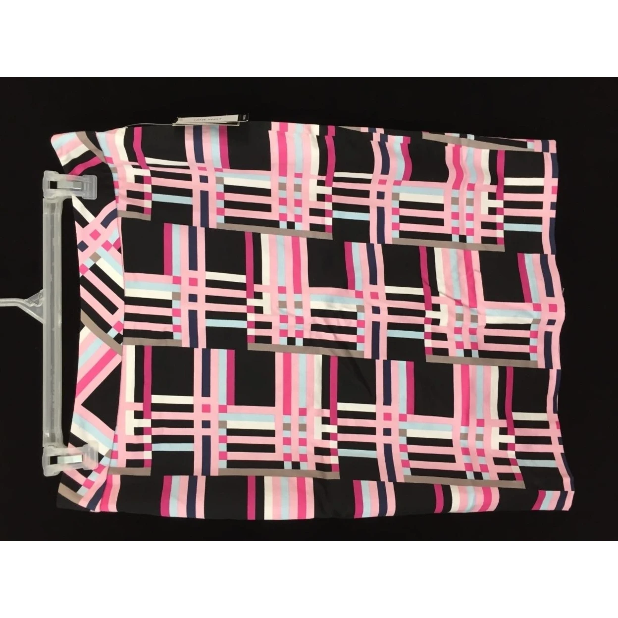 NEW Nine West skirt womens size 12 black pink blue geometric print NWT