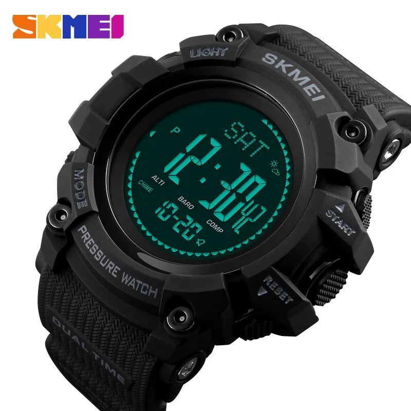 SKMEI Men Digital Watch Compass Thermometer Weather Pressure Altimeter Countdown Sport Watch Fashion Electronic Men's Watch