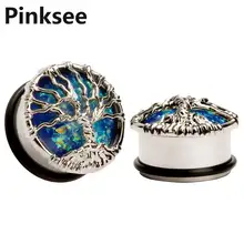 1 шт стальные беруши и туннели Древо жизни 10-25 мм Пирсинг расклешенный телесный тоннель беруши Калибр пирсинг сексуальные украшения для тела