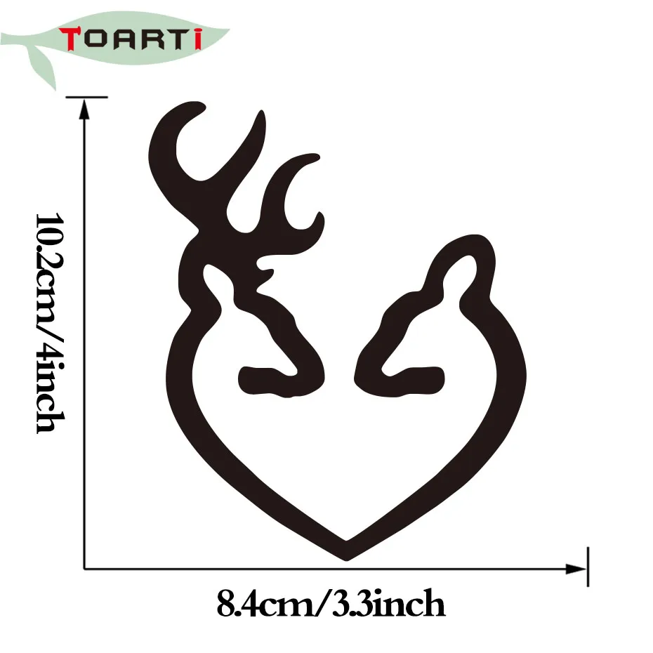 Автомобильный Стайлинг Browning 2 сердце олень Бак Охота Doe страна грузовик окно Diy стикеры водонепроницаемый винил наклейка съемный авто наклейки