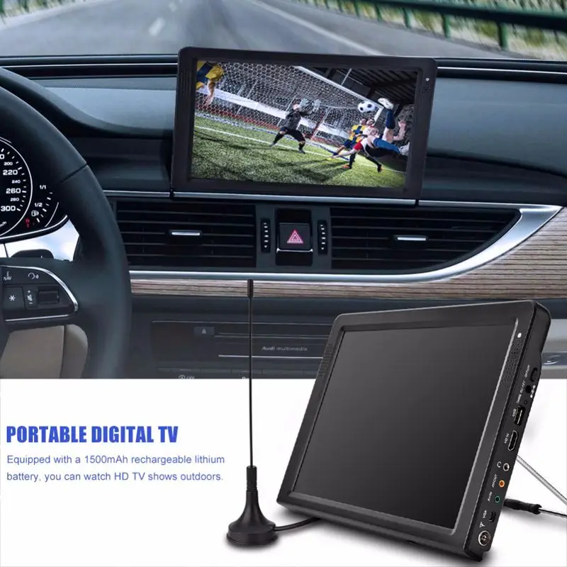 Eu Plug Protable Dvb Tv Television Player 12 Inches Rechargeable Digital Color Tft-Led Screen Hdmi 
