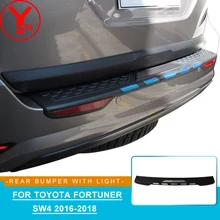 rear bumper cover with light For Toyota Fortuner HILUX SW4 2015 2016 2017 2018 2019 ABS car styling bumper accessories YCSUNZ chrome side door trim for toyota fortuner an160 hilux sw4 2015 2016 2017 car styling body cladding deflector accessories ycsunz