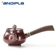 150 мл японский стиль черный керамический чайник керамика Боковая ручка чай горшок чайный набор кунг-фу варить чайник ware Винтаж Домашний декор