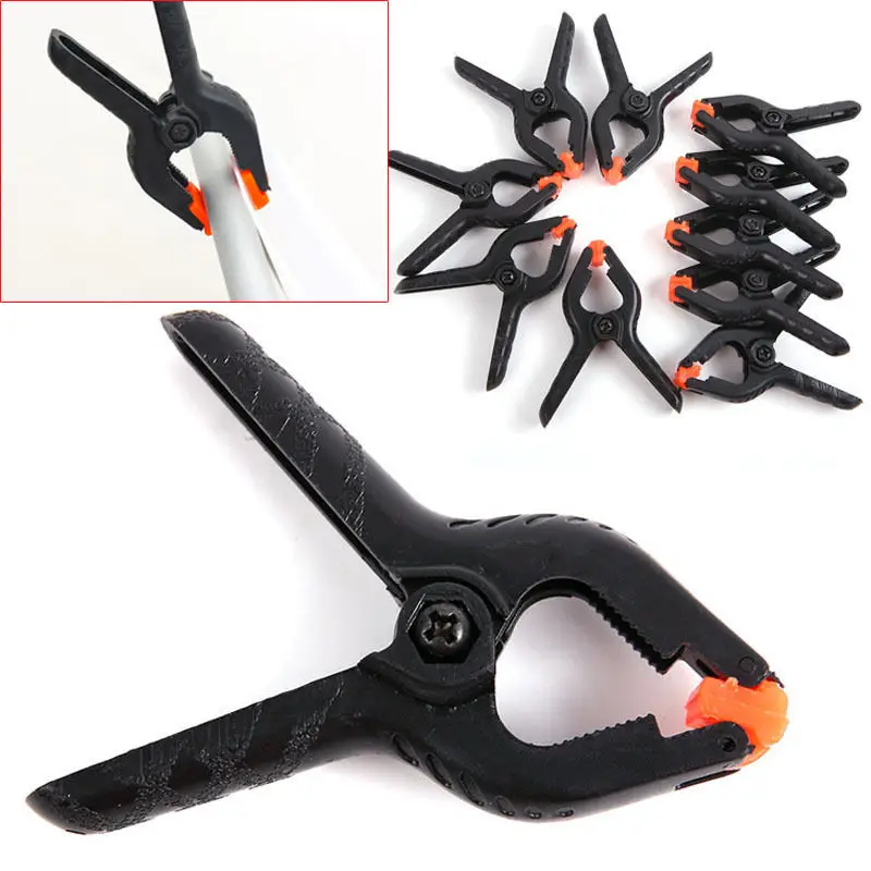 

10pcs Mini Plastic Clamp A Type Nylon woodworking Spring Clamps Canvas Clip Photography Backdrop Clamps Peg