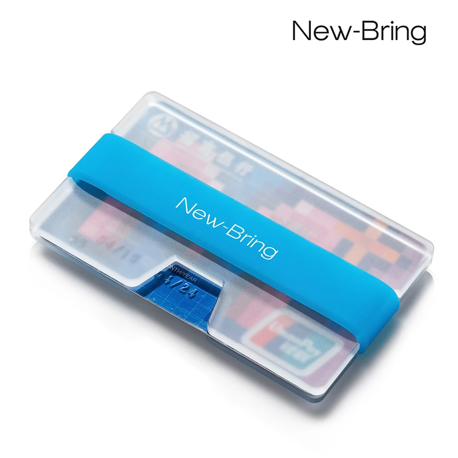 NewBring Mini Credit Card Holder Summer Fluorescence Man Business Card Money Small Wallet ID Holder Polycarbonate Clip Women