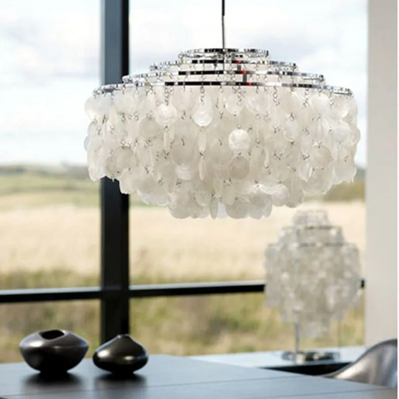 Us 301 08 22 Off Moderne Weiss Capiz Shell Kronleuchter Wohnzimmer Led Anhanger Lampen Kuche Leuchten Leuchte Nordic Hangen Lampe Lightingt In