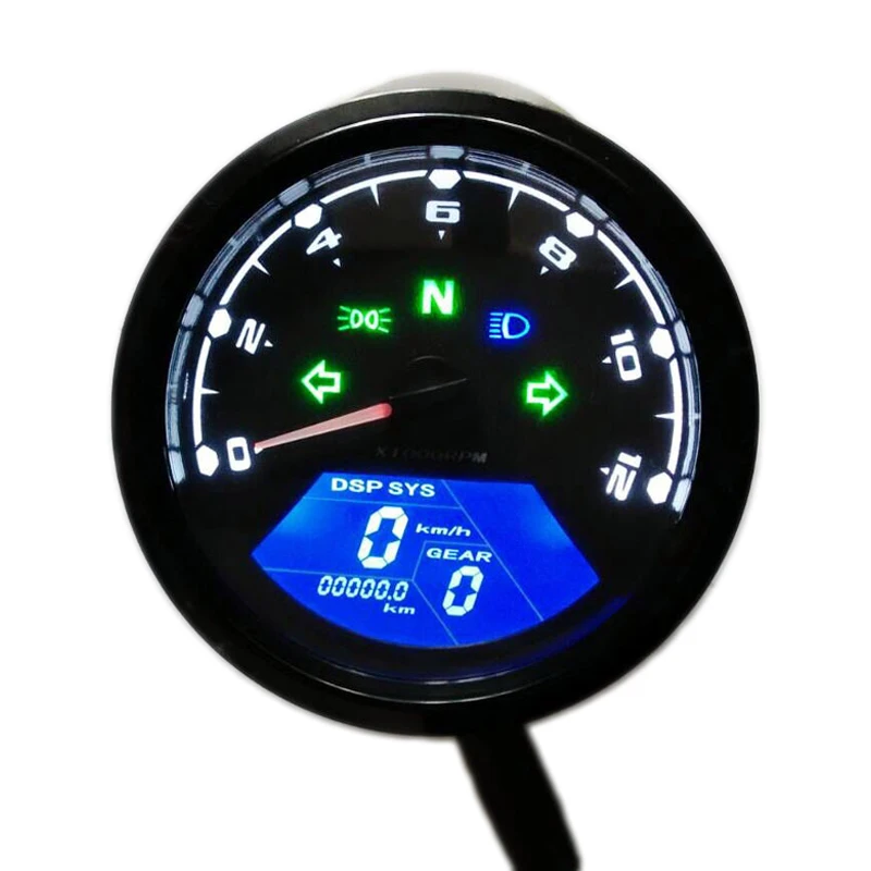 Универсальный цифровой измеритель скорости мотоцикла одометр Techometer датчик двойной скорости ЖК-экран для 1-4 цилиндров