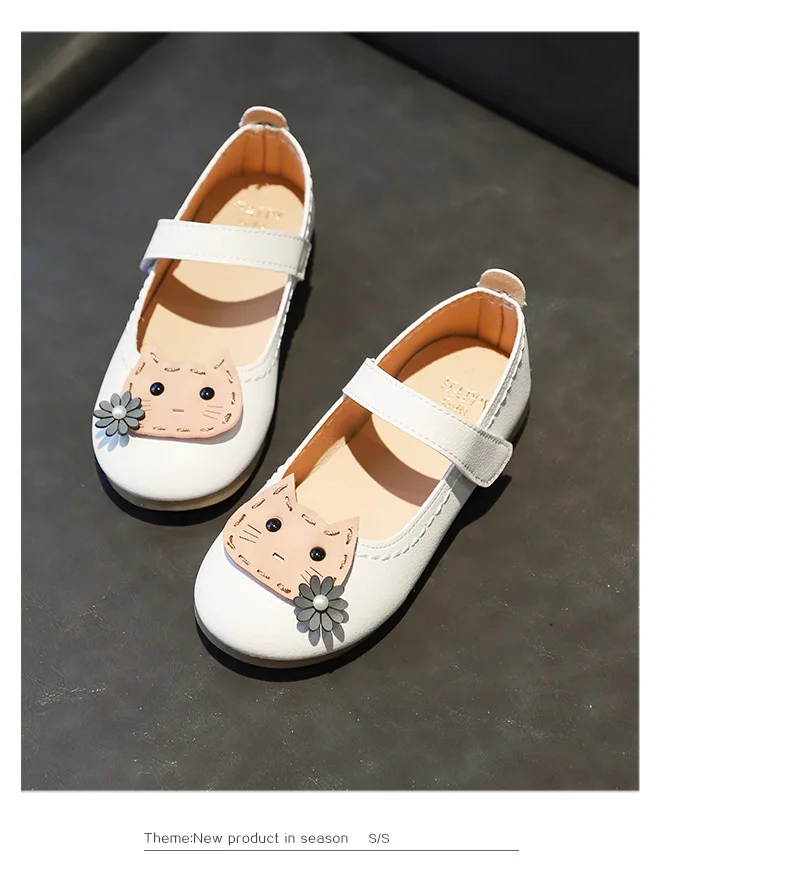 Детские Тонкие Туфли Mary Jane 2019 г. для девочек, с мультяшным котом, волшебная палочка, мягкая подошва, детская кожаная обувь противоскользящая