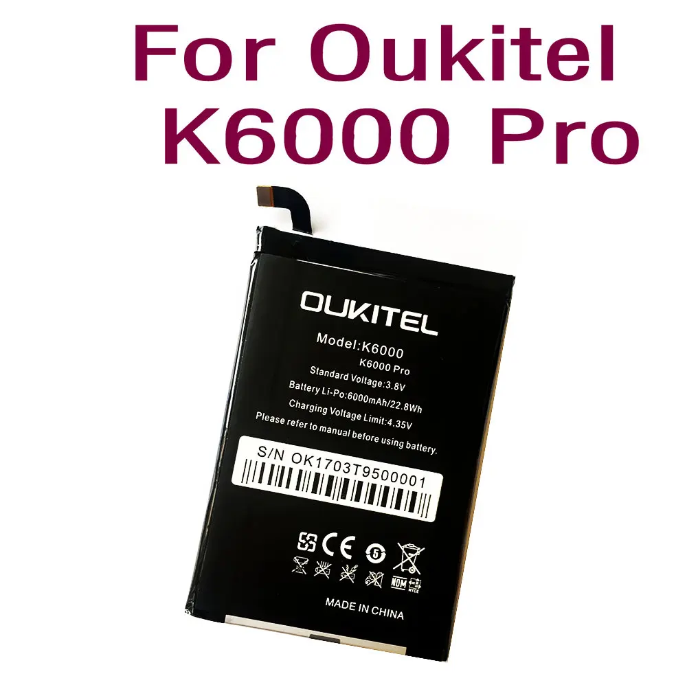 Литий ионный аккумулятор большой емкости для OUKITEL K6000 plus Pro|Аккумуляторы
