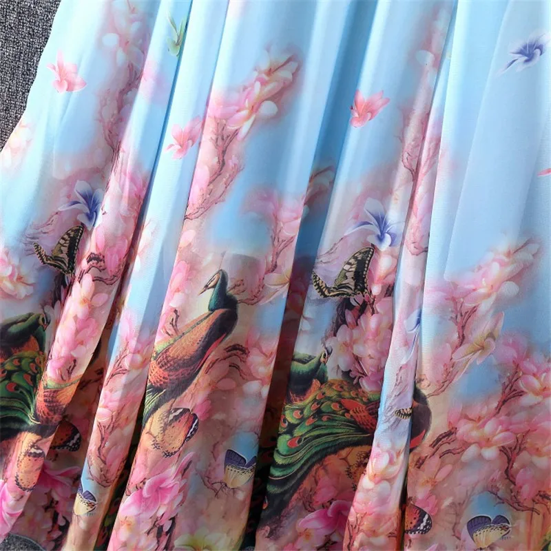 Harajuku винтажные женские макси юбки с принтом Boho шифон Saia Longa Лето Тюль повседневные богемные длинные юбки женская одежда Цветочный
